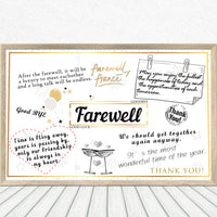 Fiupan Going Away Party Decorations Farewell Jumbo Card We Will Miss You Good Luck Goodbye Message Board Large Black Gold Guest Book Signature Retirement Party Supplies Present for Coworker Friend