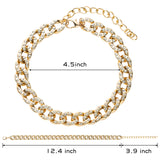 Fiupan Cuban Rhinestone Chain Dog Collars Lightweight Adjustable Decorative Gold Color Photo Prop Accessories Outfits Diamond Puppy Necklace for Small Medium Dogs Cats (Not for Walking Chain)