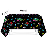 Fiupan 3Pcs 90S Table Covers Throwback 1990s Retro Disposable Plastic Tablecloths I Love 90s Rock and Roll Birthday Table Cloth Back to The 90's Birthday Party Decorations Supplies Favors for Room