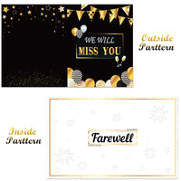 Fiupan Going Away Party Decorations Farewell Jumbo Card We Will Miss You Good Luck Goodbye Message Board Large Black Gold Guest Book Signature Retirement Party Supplies Present for Coworker Friend