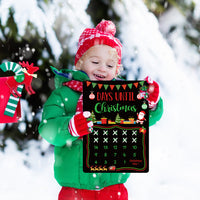 Fiupan Christmas Photo Props Chalkboard Days Until Christmas Countdown Calendar Dear Santa Merry Christmas Wish List Double Sided Sign Reusable Wooden Board for Kids Winter Holiday Party Decorations